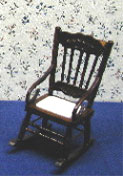 Dollhouse Miniature Walnut-Rocking Chair